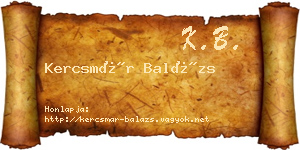 Kercsmár Balázs névjegykártya